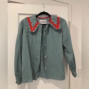 La Veste school shirt gingham button down